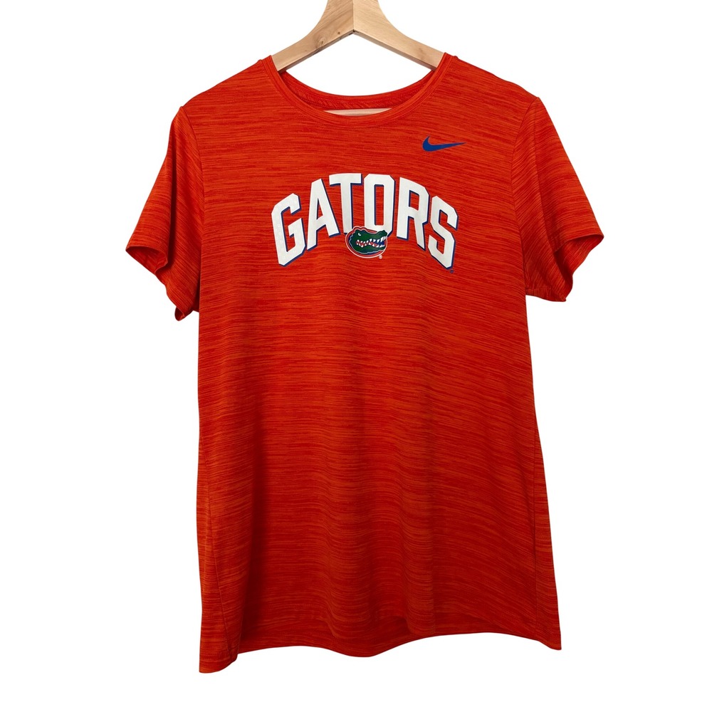 Nike Florida Gators Dri-FIT Shirt Womens Large Orange Space Dye Heather Tee L